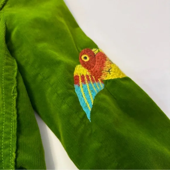 Johnny Was Green Floral Bird Pheasant Peacock Embroidered Blazer Jacket Small - Picture 9 of 11